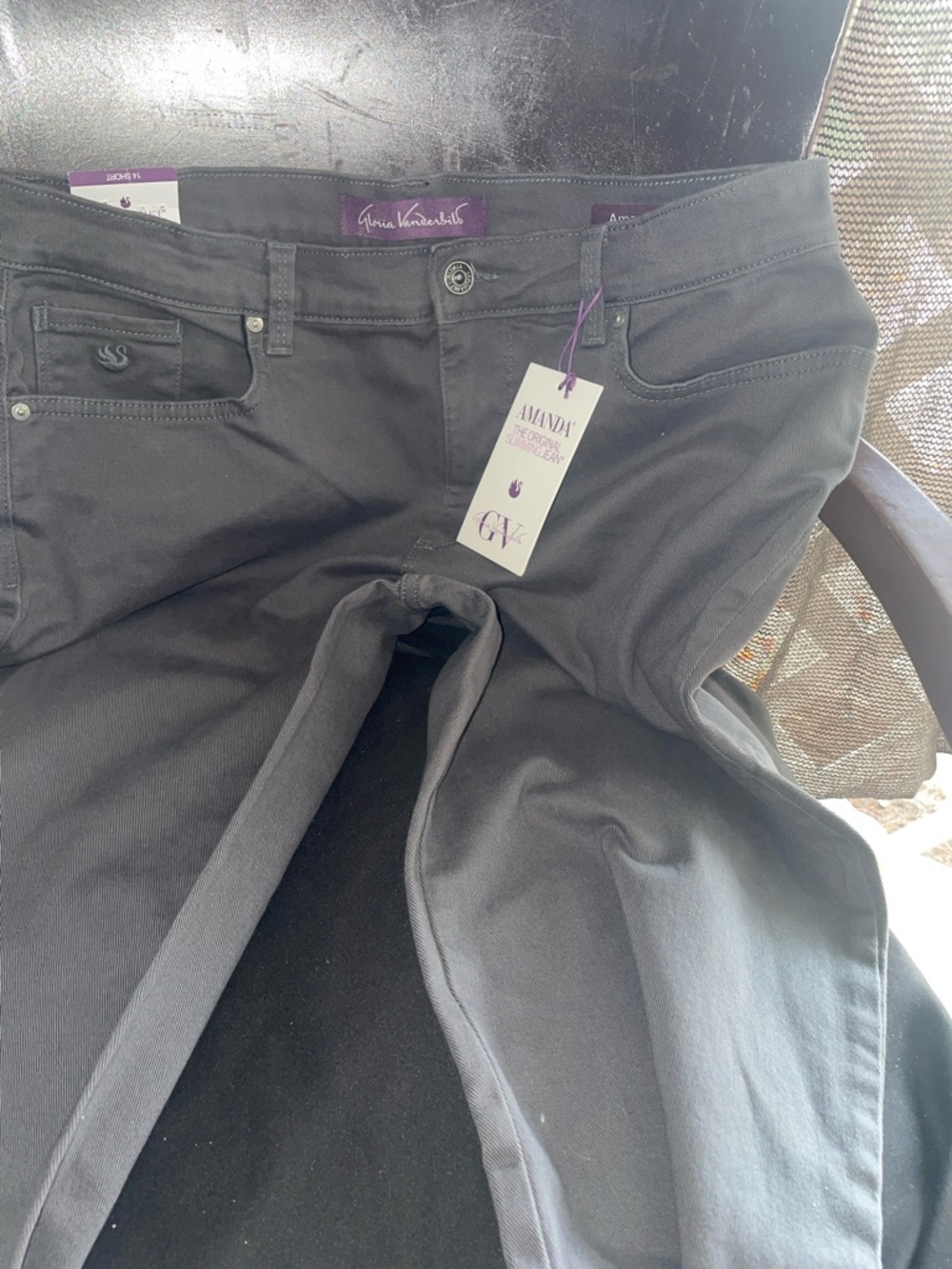 Gloria Vanderbilt Amanda Straight Leg Jeans - Charcoal Black